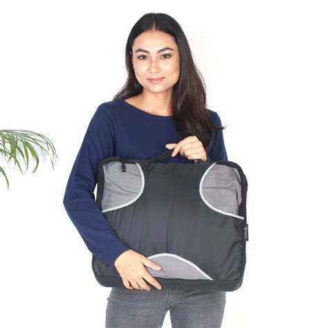 Destinio Travel Packing Cubes, 5 Pc Set, Grey/ Black/ Blue, Polyester ...