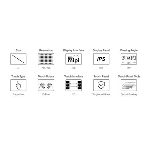 Buy 4inch DSI Round Touch Display, 720 × 720, IPS, 10-Point Touch ...