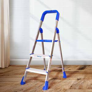 TNT The Next Trend Maple 3 Step Foldable Aluminium Ladder-(Blue ...