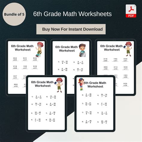 Basic 6th Grade Math Worksheets 的图像结果