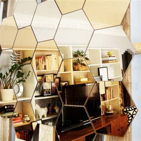 Buy Wall1ders 20, Hexagon Mirror Stickers for Wall, Mirror Stickers for ...