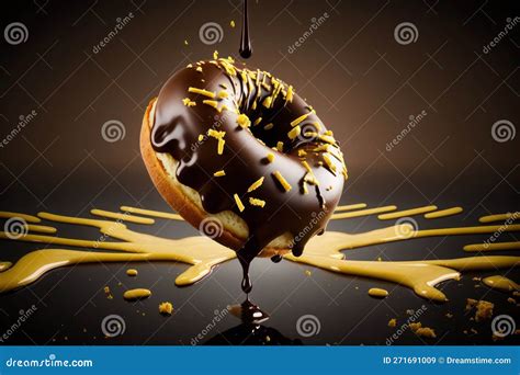 AI GENERATIVE, Delicious Chocolate-dipped Donuts Fly through the Air ...