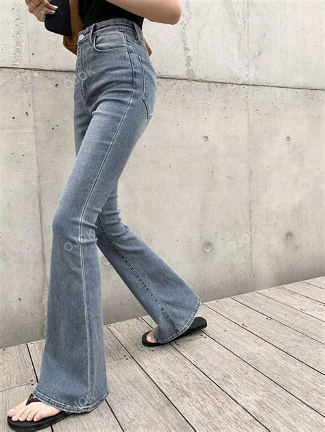 Women High-Waisted Bell Bottom Casual Versatile Jeans for Sale ...