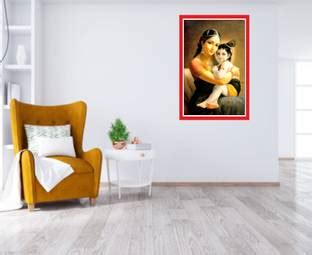 BALKRISHNA WALL STICKER 60 cm lord krishna with yashoda maa wallpaper ...