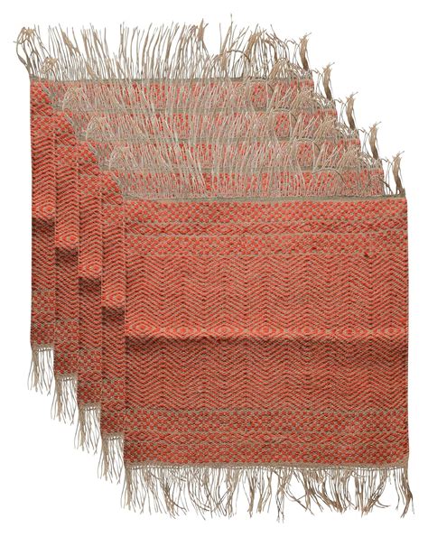 Buy NISHA HANDLOOM KHAIRABAD 5 Piece Jute Carpets - 24" x 24", Multi ...