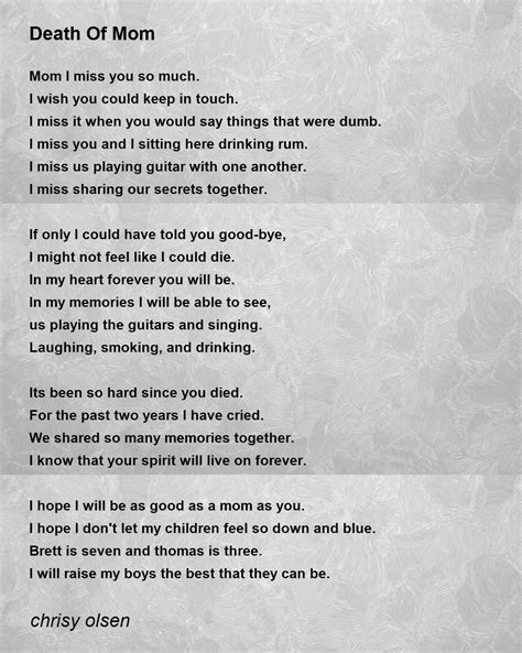 In Loving Memory Poems For Mom