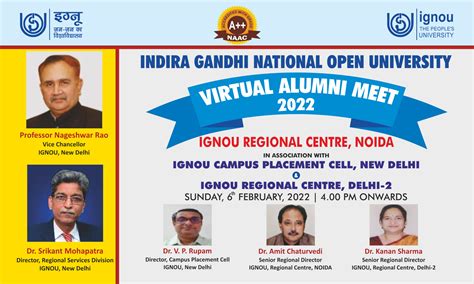 IGNOU-RC-Noida - News & Events - Latest - Virtual Alumni Meet on 6th ...