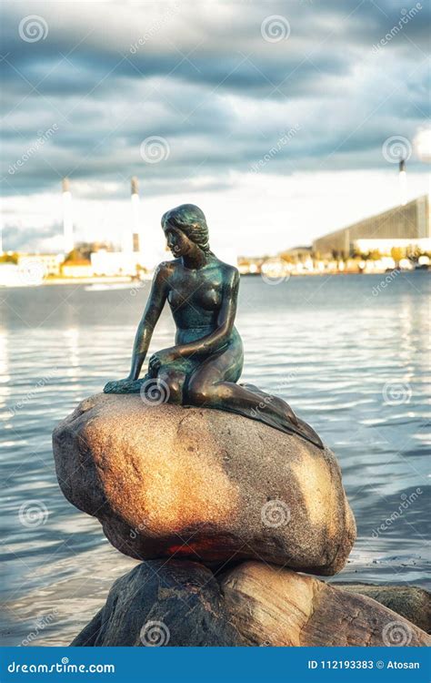 View of the Little Mermaid Statue in Copenhagen Denmark Editorial Stock ...