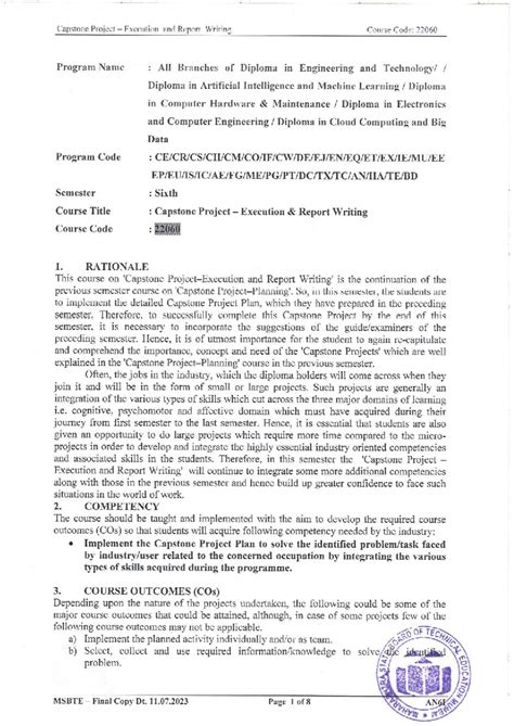 22060 Capstone Project Execution and Report Writing Guidelines - Studocu
