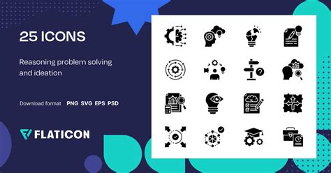 Reasoning problem solving and ideation Icon Pack | Black fill | 25 .SVG ...