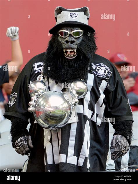 An Oakland Raiders fan is all decked out before the start of the ...