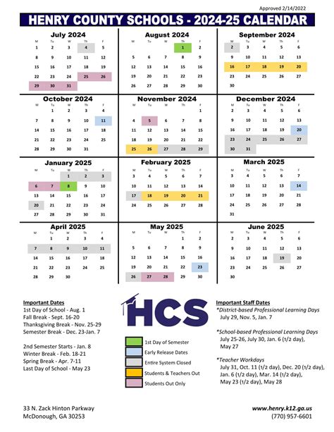 Henry County School Calendar 24-25 Updated [PDF] - EduCounty