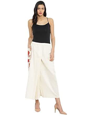 Buy Prathaa Off White Khadi Lungi Skirt With Bindi Motif Patch Pocket ...