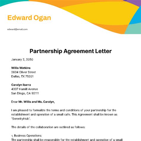 Partner Letter Template 的图像结果