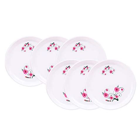 Buy Wonder Microwave Safe Unbreakable Printed Round Quarter Plates, Set ...