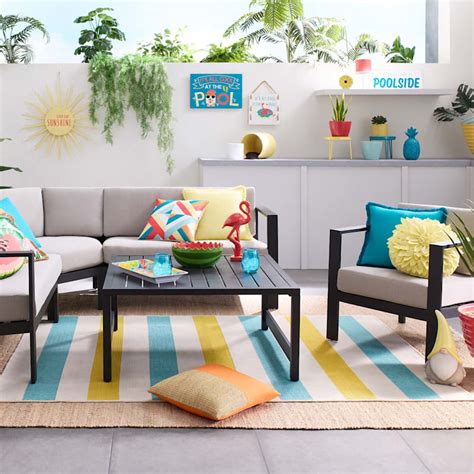 (E468) Ember Blue & Yellow Striped Area Rug, 5x8