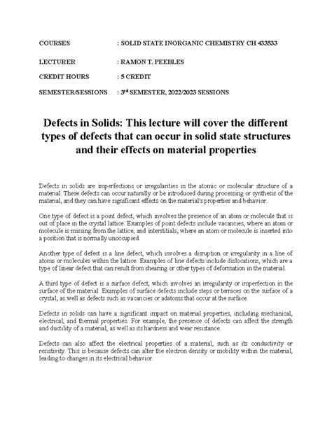 Image result for Defects in Solids Class 12