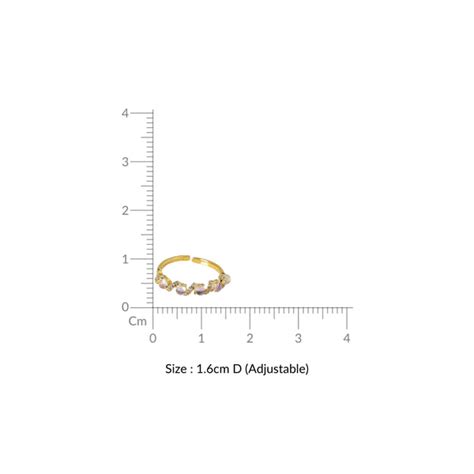 Ring Online - Premium Whispering Pink Blush Statement Gold Ring | Nestasia