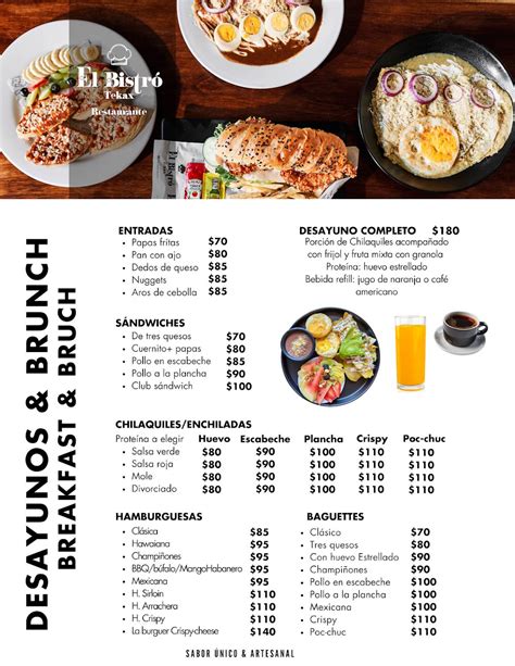 Menu at El Bistró Tekax Restaurante, Tekax de Álvaro Obregón