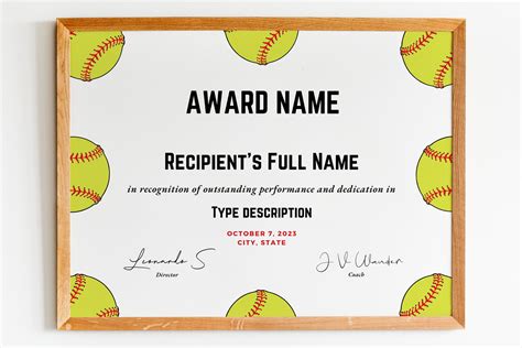 Free Printable Softball Certificate Template Free | All FREE Printables