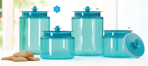 Buy Tupperware Cookie Jar, Multicolour, 2.4Ltr and 1.2Ltr (1 Each ...