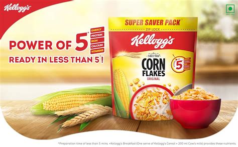 Kellogg's Corn Flakes Original | Power of 5: Energy, Protein, Iron ...