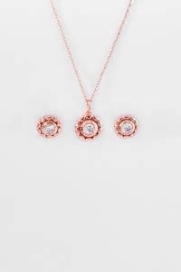 Silberry Silver Silver Rose Gold Jewellery Set Price in India - Buy ...
