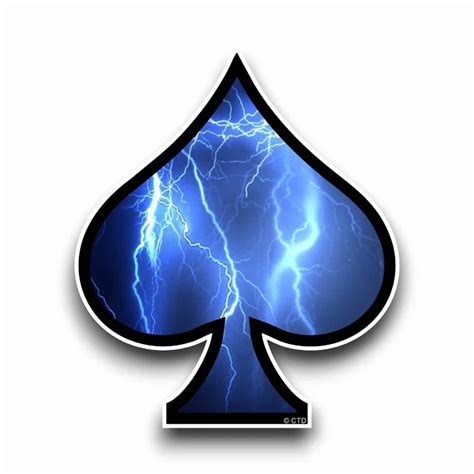 DOPASTICKER Blue Lightning Thunder Storm Ace Of Spades Car Sticker ...