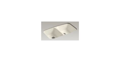 Kohler K-5942-5U-47 Brookfield 33" Double Basin Under-Mount Enameled ...