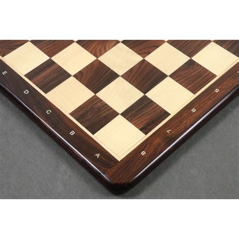 21" Flat Rosewood & Maple Wood Chessboard - Algebraic Notations
