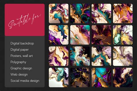 Golden Liquid Marble Texture Pack on Yellow Images Creative Store - 115665