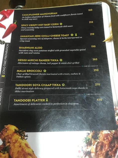 Menu at Food Nirvana, Chennai, 23/11
