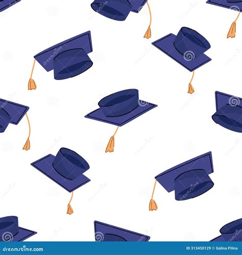 Blue Graduation Cap With Gold Tassel Isolated On White. Academic Cap ...