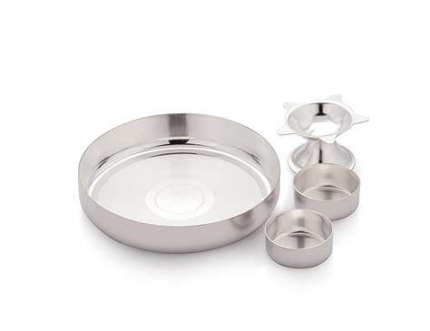 Buy Silverglow Jain Pooja Set | Silver Plated Puja Thali Set | Diwali ...