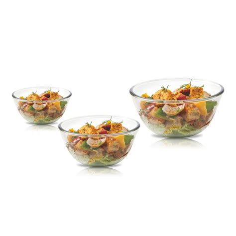 Buy SignoraWare Borosilicate Glass Mixing Bowl Set | Microwave Safe ...