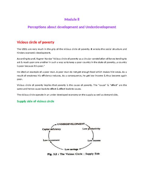 G&D Module II - Summary of Development Economics Theories - Studocu