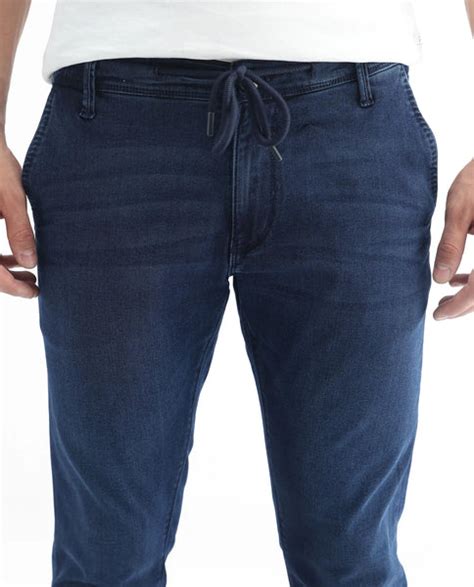 Rare Rabbit Men's Higg Blue Cotton Plain Hawk Slim Fit Jeans