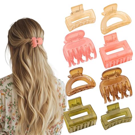 Amazon.com: Small Hair Clips for Women Girls, 8 PCS Small Claw Clips ...