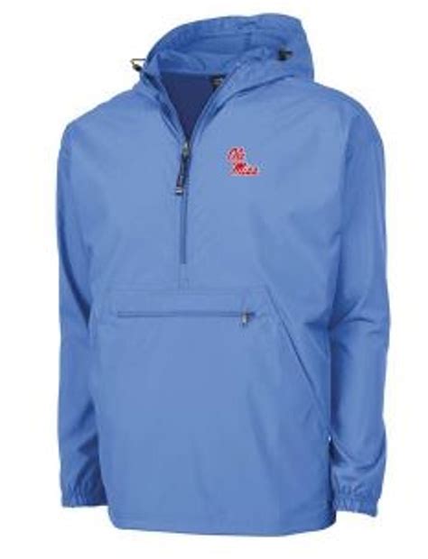 Ole Miss Embroidered Script Pack-N-Go Pullover Powder Blue | Rebel ...
