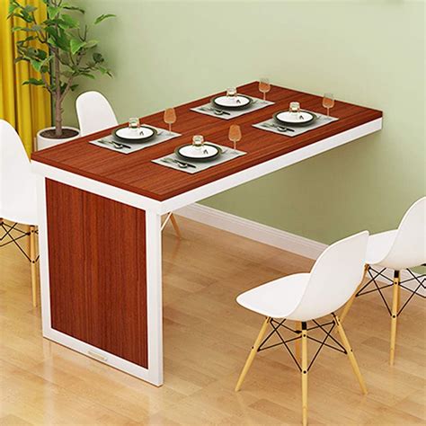 Buy HORV Wall Mounted Folding Dining Table Fold Up Convertible Desk MDF ...