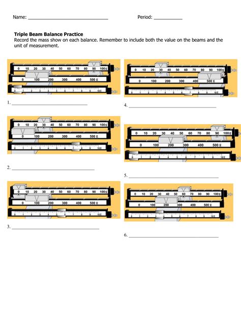 Scientific Measurement Using The Triple Beam Balance Worksheet - The Best Picture Of Beam