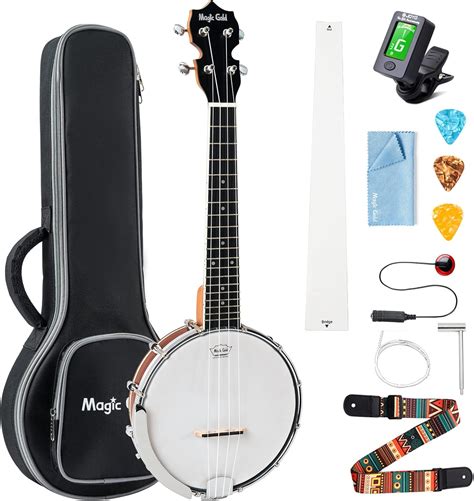 Buy Magic Gold Banjo Ukulele, Concert 23 Inch 4 String Banjolele with ...