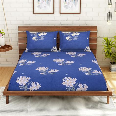 Buy SPACES Core Jubilance Floral Print 3-Piece Bedsheet Set - 275 x 230 ...