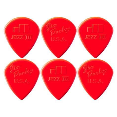 Dunlop Nylon Jazz III Picks 1,38 mm Player's Pack 6 Pièces