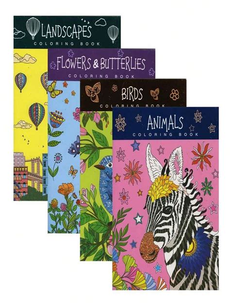 Bazic 72823 Advanced Foil Coloring Books - 4 Piece | SHEIN USA
