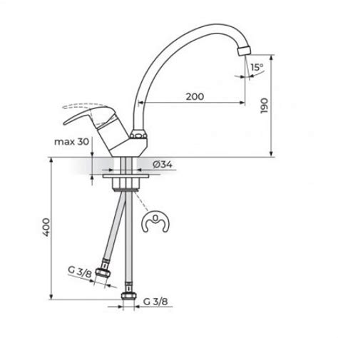 PERLA JP382001 Baterija za Sudoperu Izliv 200mm - Alvos Beograd