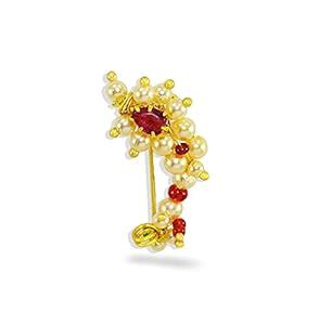 Buy JEWELOPIA Maharashtrian Nath Nose pin Small Size Traditional ...