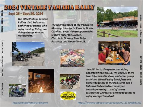 Vintage Yamaha Rally - USA 2024 - 23rd Annual - Stecoah, North Carolina ...
