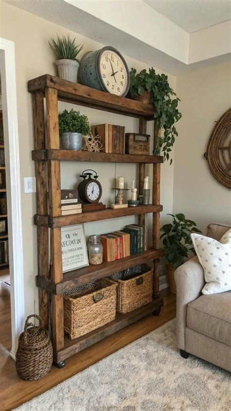 Living Room Wall Shelf Decor Ideas – AUNONNO | Farm house living room ...