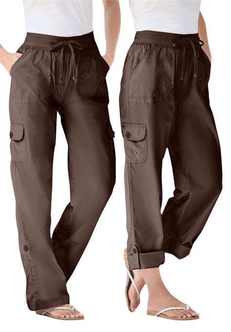 Woman Within Women's Plus Size Convertible Length Cargo Pant Pant ...